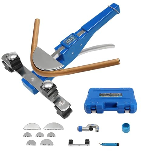 MYUYEE Rörböjare och set – manuell 6-22 mm rörböjare, precision, avgradare, 7 tärningar, bärväska för HVAC VVS