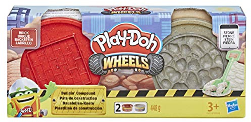 Play-Doh Baustellen Knete, inlk. zwei extragroße Dosen Knete à 224 g und eine Schaufel, zufällige Farbausgabe