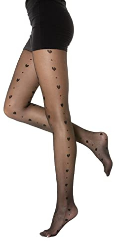 Gi&Gi Calze Collant Donna con Motivo Geometrico, Nero, Design a Rete, per Abbigliamento Elegante (IT, Testo, S, M, Regular, Regular, nero e)