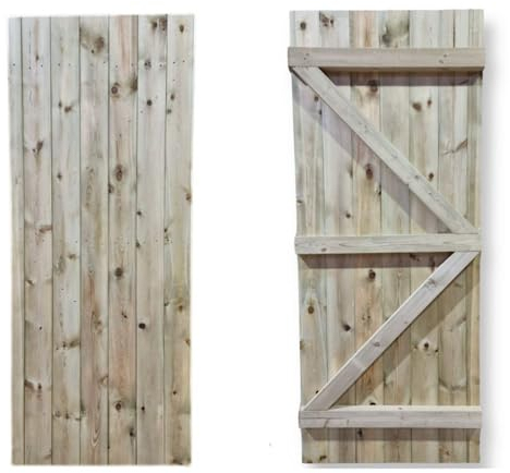 Timber Wooden Garden Gate - Flat Top Wooden Gate - Side Gate for Gardens with Tongue and Groove Cladding - Sheds To Last Garden Gates - Made from Pressure Treated Timber (1800mm Height x 750mm Width)