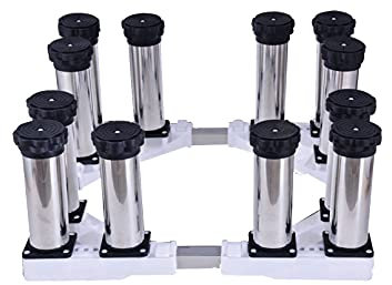 Universalsockel Hochregal Waschmaschine Regalsockel Teleskoplänge/Breite 45–68 cm Verhindert Kratzer Dellen Trockner Kühlschrank Gerätesockel Antivibrationsmatte 4/8/12 Beine (8 Beine, 14–17 cm)