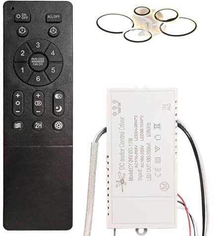 Driver e accessori di comando a distanza per le luci dei ventilatori, unità di controllo per le plafoniere dei ventilatori, reattori per le luci dei ventilatori a sospensione, con colore della luce re