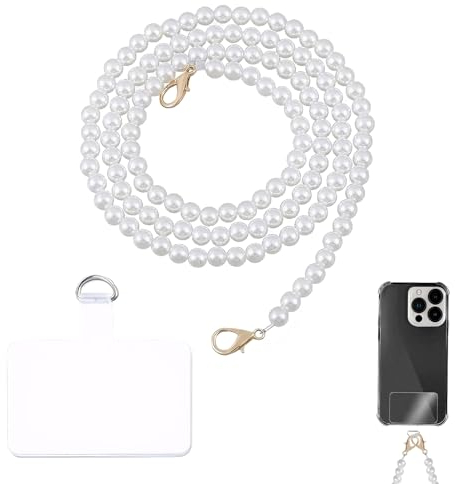 Collar para Teléfono Móvil Cordón Cruzado de Hombro con Parches para Teléfono Móvil Viene con 1 Clip para Teléfono Móvil Compatible con la Mayoría de los Teléfonos Móviles
