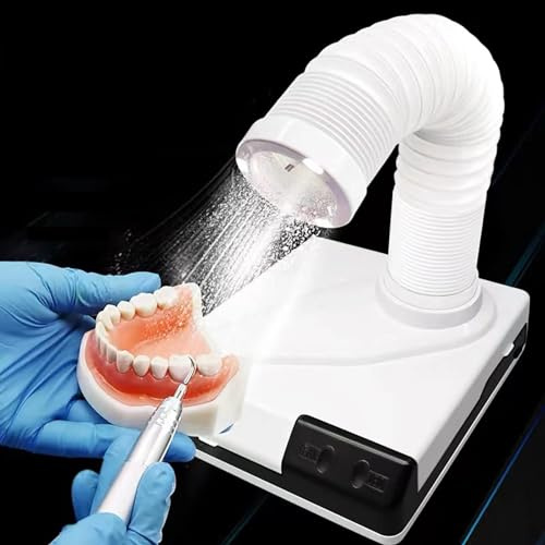 SenhE Dental Lab Dust Collector, Tabletop Dental Vacuum Cleaner, Portable Dust Collector with Retractable Suction Tube, for Nail Salon, Dental Lab and Daily Life