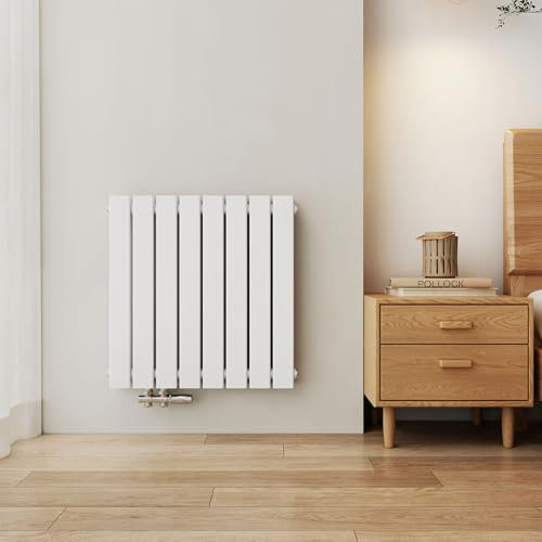 EMKE Radiador Vertical, 630x620 mm, Radiador Plano con Conexión Central, Radiador Mural de Doble Capa, Blanco, 826 Vatios