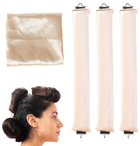 EnixwH 3 Pezzi Bigodino Lungo per Boccoli, Fascia Morbida DIY, Duraturo per Dormire, Corti Lisci Ricci (Bianco)