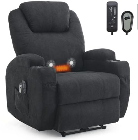 LEADZM Fernsehsessel Relaxsessel Ruhesessel mit 2 Porte gobelets Verstellbarer Beinablage und Liege-Funktion Liegesessel bis 160kg Einzelsofa