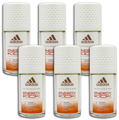 6-pack Adidas Energy Kick Deodorant Roll-On Deoroller 6 x 50 ml