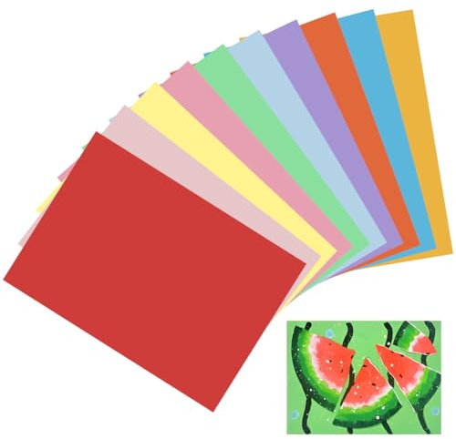 50 Stück farbige klappkarten blanko Falt-Karten (5 x 10 Farben), Handgefertigte Hintergrundaufkleber aus Karton für Kinderbilder,Klapp-Karten zum gestalten, beschriften oder bedrucken