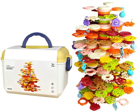 Générique Jeu d'Empilage - Cent Cinquante Deux Éléments pour Construire Un Arbre,Jeux de Société pour | pour Maternelle Et Cadeau d'anniversaire