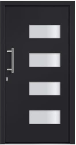 vidaXL Porta d'Ingresso in Alluminio e PVC Antracite 110x210 cm