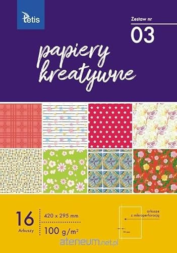 Tetis A3 Design Paper Motif Pad Paper with Pattern Decorative Paper Design Paper Craft Paper for Crafts Decoupage Scrapbook DIY