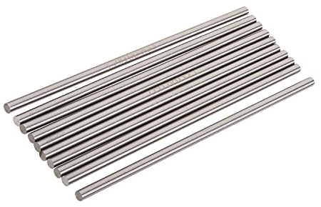 Hegebeck Round Steel Rod Straight HSS Round Shaft Rod Lathe Bar Stock Tool 3.2mm Diameter 100mm Long for Shaft Gear Drill Lathes DIY Craft Tool 10 Pcs
