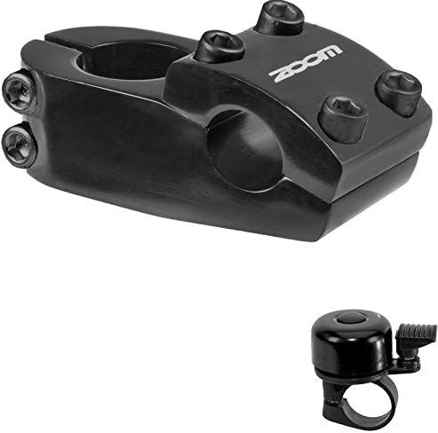 Zoom Ahead BMX Lenkervorbau Klemmung 22,2 mm Ausladung 50 mm Gabelschaft Ø 1 1/8 schwarz inkl. Fahrradklingel