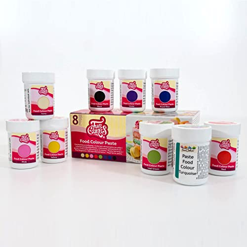 AOS Set | 9x 30g Lebensmittelfarbe Set incl. Türkis | Paste Farben Set für Torten, Kuchen | hochkonzentriert & intensiv