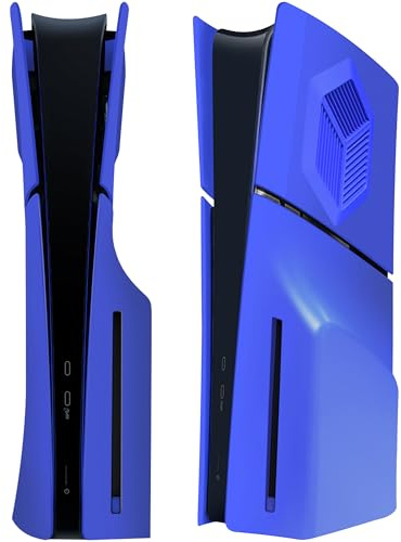 Piastre frontali per PS5 Slim Accessori con prese d'aria di raffreddamento, Joso Custodia di ricambio per PS5 Slim Disc Edition 4 piastre di copertura, antigraffio e antipolvere, piastre in ABS blu
