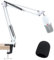SUNMON Hyperx SoloCast Boom Arm - Braccio per microfono bianco compatibile con Hyperx SoloCast, supporto per microfono con copertura per microfono, migliora la qualità del suono, braccio del microfono