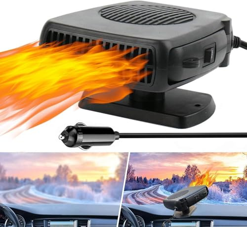 Calentador de coche 2 en 1, calentador de automóvil portátil de calentamiento y enfriamiento rápido, calentador portátil de 12 V que se conecta al cigarrillo, calentador de coche para invierno,