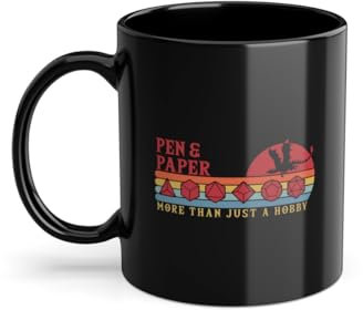Pen and Paper more than a hobby bords spislänker kaffekopp | PnP RPG rollspel penna and paper kopp svart (01881C)