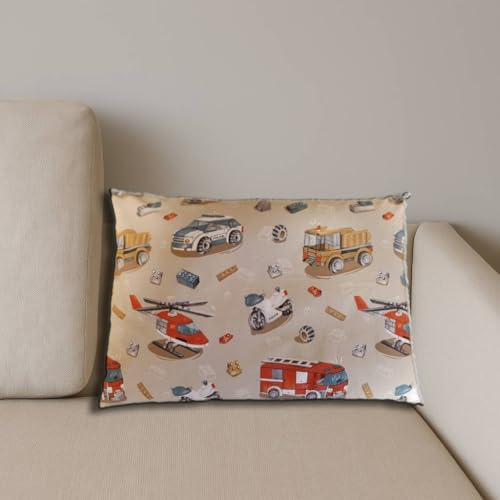 Natura – Cuscino per erbe aromatiche per bambini 50 x 34 cm con imbottitura 3D in fibra di silicone anallergica poliestere & 9 erbe | rivestimento 100% cotone | poliziotto - pompiere | per un sonno