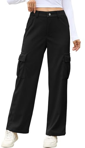 Wantonfy Pantaloni Donna Invernali Marlene Largo Vita Elastica Velluto a Coste Pantaloni Larghi retrò Pants da Donna con Tasche