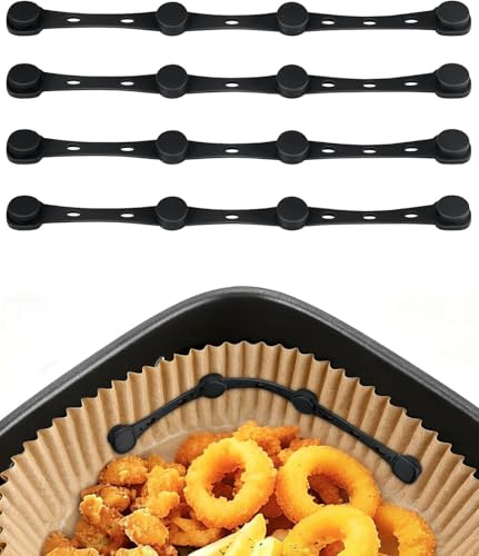 Imanes para Papel de Hornear Airfryer, Paquete de 4 Imanes de Silicona Evitan que el Papel para Hornear cubra los Alimentos, Accesorios para Freidora de Aire Caliente para Ninja, Philips