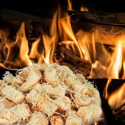 Ziaphsol Encendedor de madera y madera de pino con cera de parafina, paquete de 30 kg para chimenea, barbacoa, hoguera, encendido rápido en exteriores