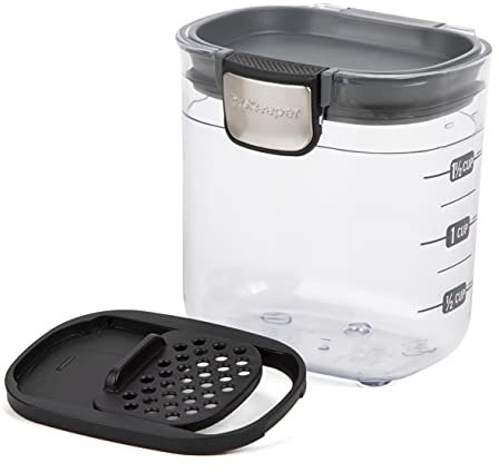 ProKeeper+ by Progressive International Clear Plastic Airtight Food Baker's Kitchen Storage Organization Container Canister Set with Magnetic Accessories (Mini 1.5-Cup)
