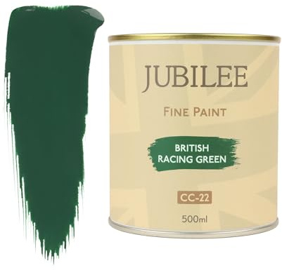Guild Lane Jubilee Furniture Paint - British Racing Green 500ml - Multi-Surface Paint for Wood, Metal, Glass & More - Durable, Water-Based, Soft Sheen Finish - No Primer or Wax Needed