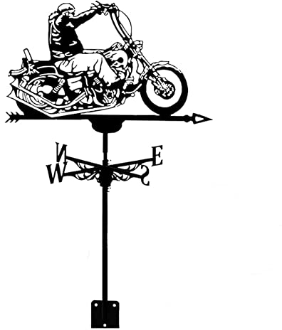 Wetterhahn fürs Dach Wetterhahn Metall Wetterschaufel for Dächer, Wetterweiten for Hof Groß, Weathervane for Zaun, for Außenschuppen Eisenharten-Dach-Scheunen Kuppel Dekoration Ride A Motorrad