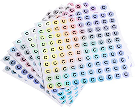 sourcing map Majuscule Lettre Autocollants, Alphabet C Rond Autocollant Lettre Étiquettes pour Inventaire, Stockage, Organisation,10 Feuille