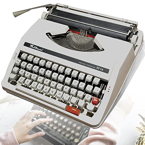 kubeier Traditionelle Tragbare Manuelle Schreibmaschine, Vintage-inspirierte Funktionale Wohnkultur, Freies Schreiben, Klassische Textverarbeitung – Schreibmaschinen für Schriftsteller,White