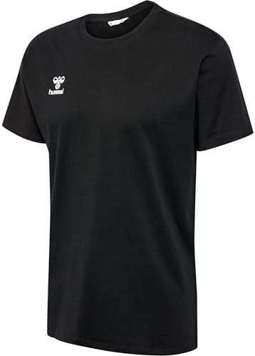 hummel GO 2.0 Cotton T-Shirt Herren, 100% Bio-Baumwolle Qualität, Bequeme Passform, Stretch-Jersey Stoff, Rundhalsausschnitt, Gym Sports & Freizeitbekleidung (1er Pack)