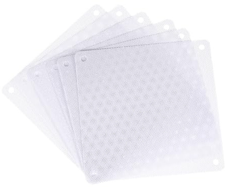 sourcing karta 6 stycken PC-dammfilter, 120 x 120 mm PVC datorchassi fläktgaller för datorchassi högtalare, vit