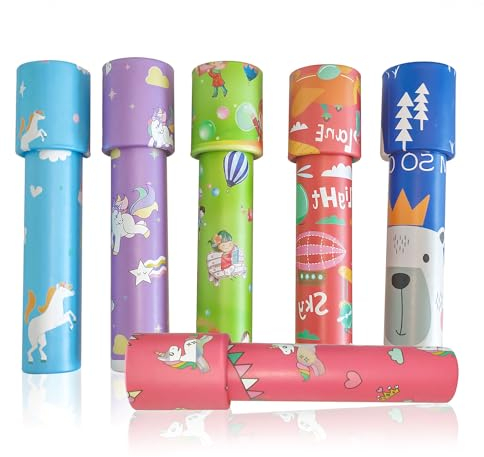 ARTGHJL 6 PCS Klassisches Kaleidoskope, Kaleidoskop Kinder, Vintage Retro-Kaleidoskope Lernspielzeug für Kindergeburtstag, Neujahr, Weihnachten, Vorratsfüller, Schule, Klassenzimmer, Zufällige Farben
