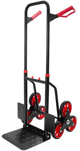 Carrello per scale da 150 kg, impilabile, carrello per il trasporto delle scale, pieghevole, colore: nero