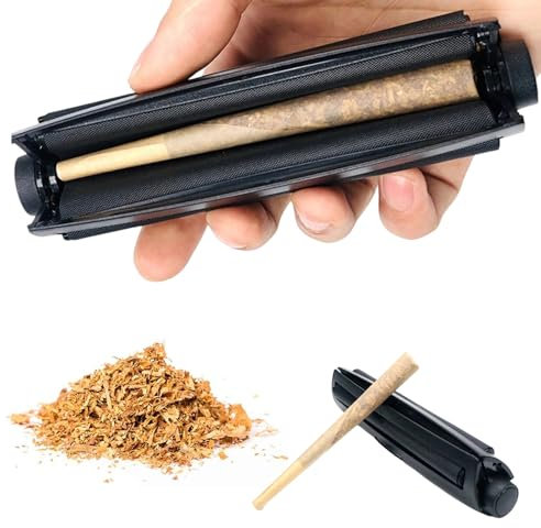 Zigarettenroller, Joint Roller Drehmaschine Konisch, Konischer 110mm Cigarette Roller, Tabakroller, Langlebige Zigaretten Dreher Maschine(Schwarz)