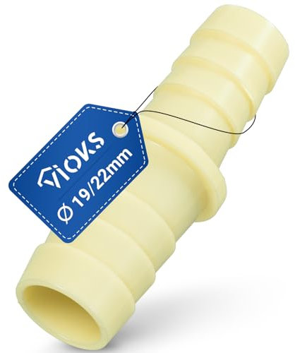VIOKS Raccord de tuyau de vidange - Diamètre extérieur : 20/24 mm - Pour connecter des tuyaux de vidange avec embout de 19/22 mm de diamètre - Accessoire pour lave-vaisselle et machine à laver