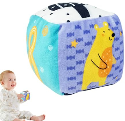 Palla con sonaglio, giocattolo per bambini con sonaglio,Palla da afferrare a mano in tessuto per bambini | Palla a sonagli per bambini, Palle colorate con tag per bambini, Palla sensoriale con texture