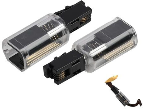 Fllyvly Pack de 2 Démêleurs de Câbles Téléphoniques, Rotation à 360 Degrés, Compatible avec Tous Modèles de Combinés, Installation Facile, Facile à installer Noir et Transparent