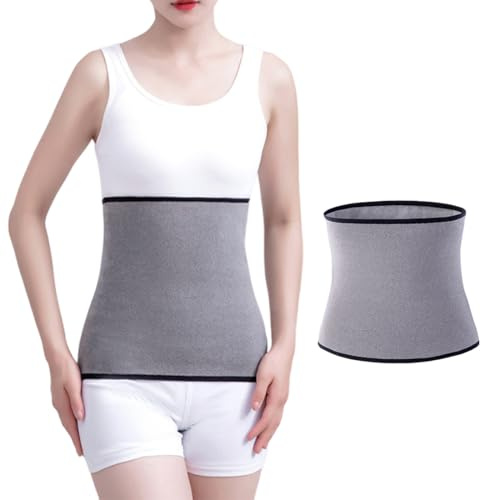 WIRZUL Ceinture Lombaire élastique en Coton et Laine Thermique Unisexe ceinture lombaire Hiver Ceinture Lombaire Thermique femme Gris clair