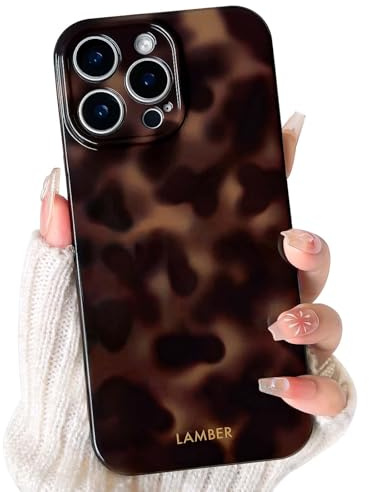 NITITOP Compatible with iPhone 14 Pro Max Case Cute Stylish Leopard Print Brown Amber Tortoise Design for Women Girls Men Aesthetic Soft TPU Shockproof Protective Cover - Brown2