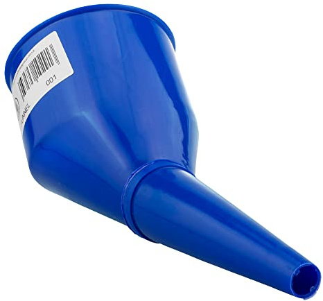 Angled Car Fuel Funnel with Built-In Filter Strong Plastic Diesel Oil Petrol Pouring Tube (Blue)