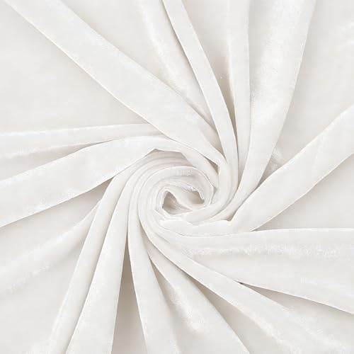 Sammet tyg – 2 m x 160 cm, dekorativt tyg metervara för gör-det-själv hantverk dekoration gardiner scenduk möbler dekorativt tyg (vit)