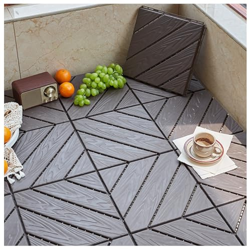 Azulejos de terraza de jardín, Azulejos de cubierta de plástico compuestos, 12 x pulgadas, multicolores, 9 54 piezas(Coffee Color,9PCS)