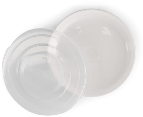 Twistshake-Platte | Babyteller mit luftdichtem Deckel | BPA-freier Baby-Entwöhnungsteller | Essenstrainingsteller | Lernteller für Kinder | 6m+ Baby-Futterteller | Neugeborenen-Essentials | Weiß