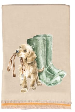 Wrendale Designs - Winterschal, Beige Hund, Einheitsgröße