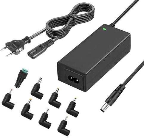 24V 2,5A Netzteil 60W Adapter, AC 100-240V auf DC 24V Steckernetzteil mit 8 DC Steckern, Universal Trafo für LED Streifen, Drucker, Scanner, Soundbar, Lautsprecher, Etikettendrucker.