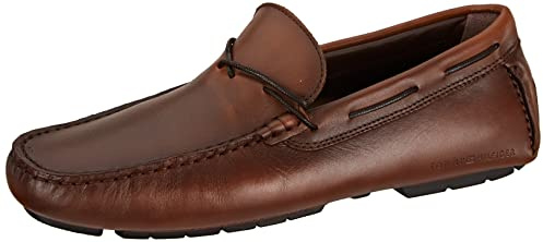 Tommy Hilfiger Hombre Mocasines Iconic Leather Driver Zapatos, Marrón (Carob Chocolate), 40 EU