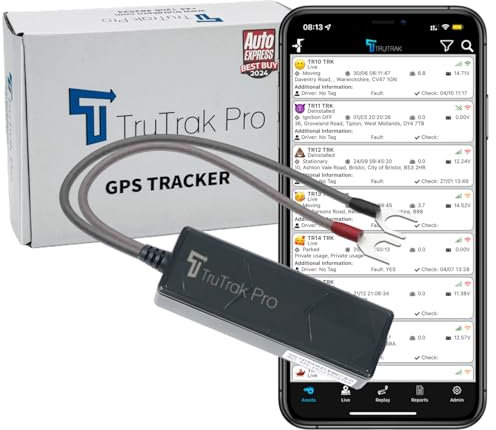 TruTrak Pro 4G - FMT200 4G GPS Tracker - Real Time Vehicle Tracker - Van, Caravan, Motorhome, Tractor, Bus & Car Tracker - Pay As You Go, 12-24V Self Install Including SIM & Data